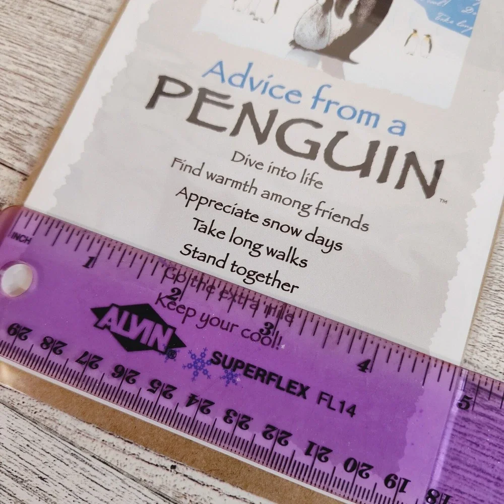 Advice For Life Penguin Greeting Card Inspirational Message - Blank Inside